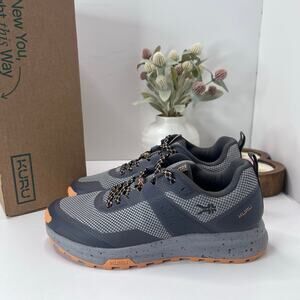 KURU Gray and Orange Trail Sneakers